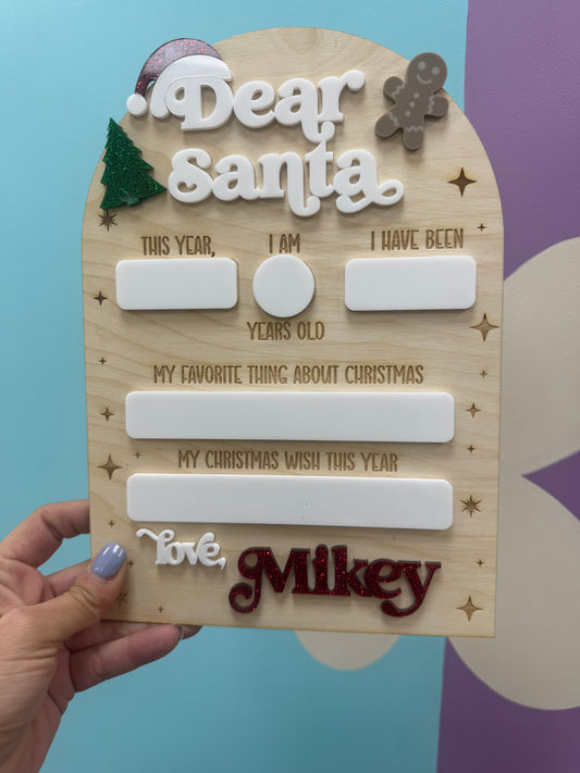 Personalized Dear Santa Dry Erase